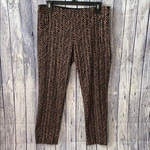 Anthro Cartonnier Black/Brown Abstract Crop Pant